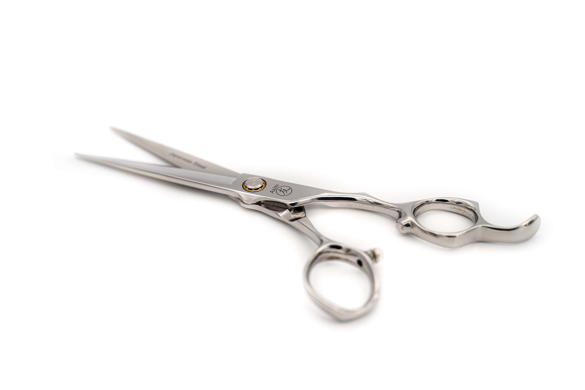 Kasai certified near perfect hair scissors and shears open on white background